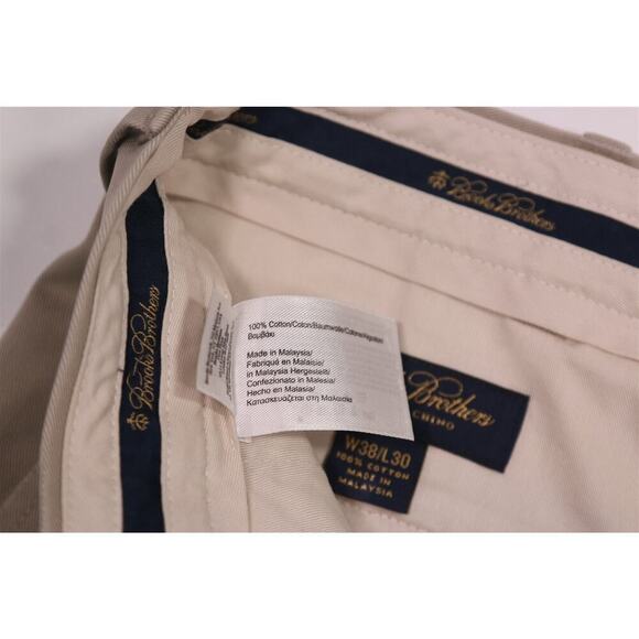 Brooks Brothers Advantage Chino * Lot of 2 * Khaki Flat Front Cotton Pants 38x30 - Picture 8 of 15